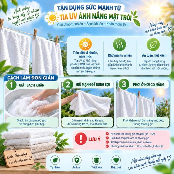 cách khử mùi khăn không cần hóa chất