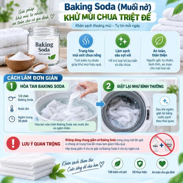cách khử mùi khăn không cần hóa chất