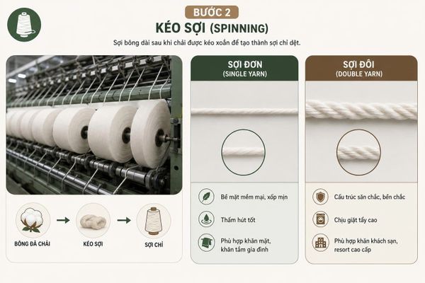 quy trình sản xuất khăn bông