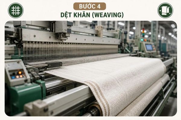 quy trình sản xuất khăn bông