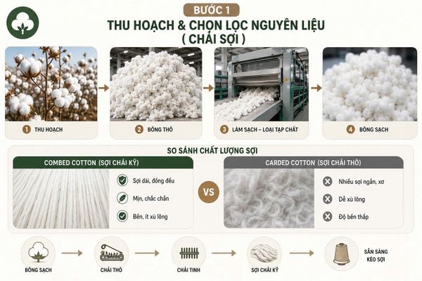 quy trình sản xuất khăn bông