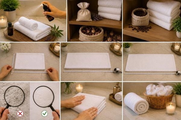 cách gấp khăn lau tay