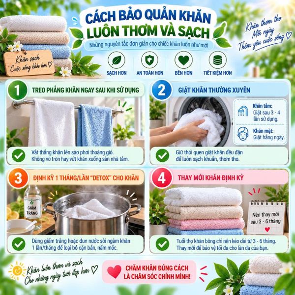 cách khử mùi khăn không cần hóa chất