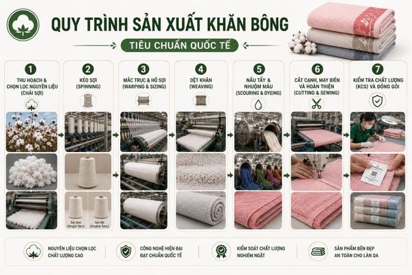 quy trình sản xuất khăn bông