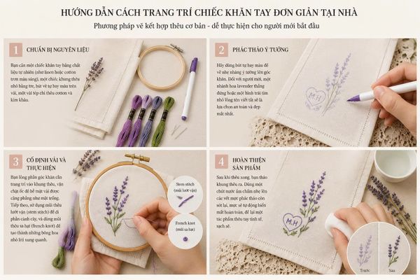 trang trí chiếc khăn tay