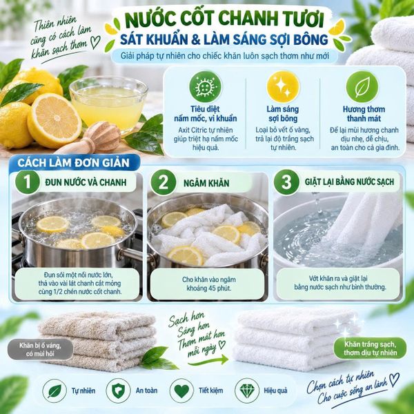 cách khử mùi khăn không cần hóa chất