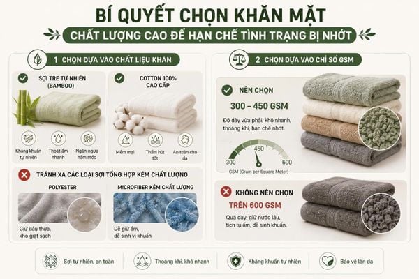 khăn mặt bị nhớt