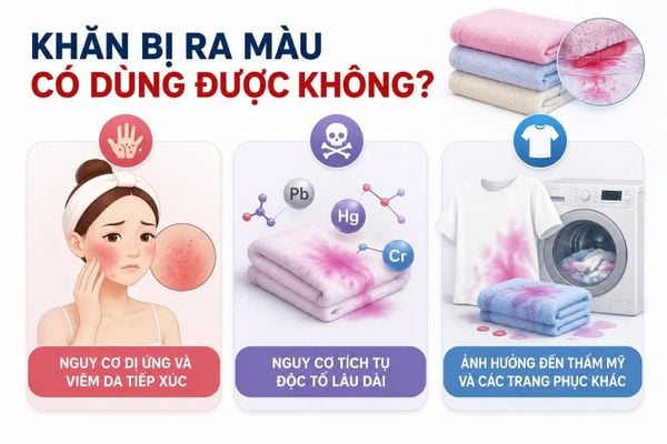 khăn bị ra màu có dùng được không