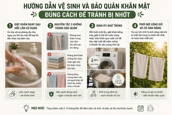 khăn mặt bị nhớt