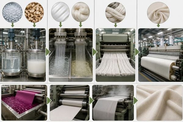 vải polyester pha viscose