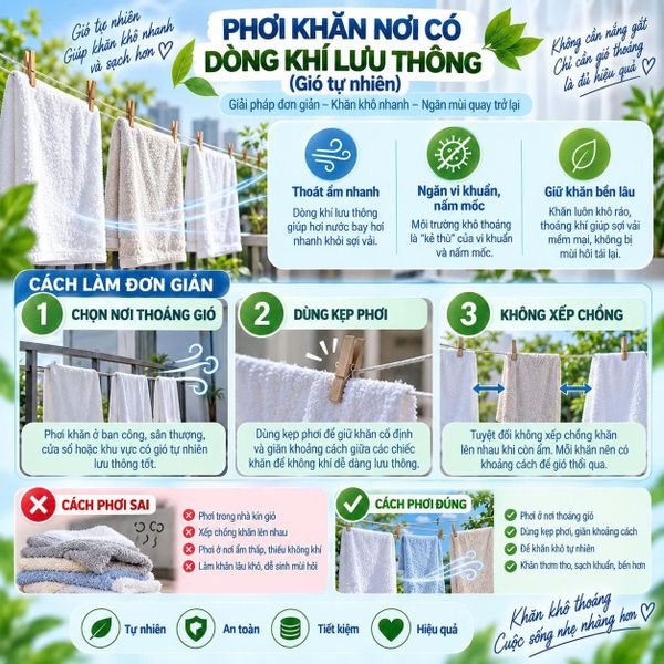 cách khử mùi khăn không cần hóa chất