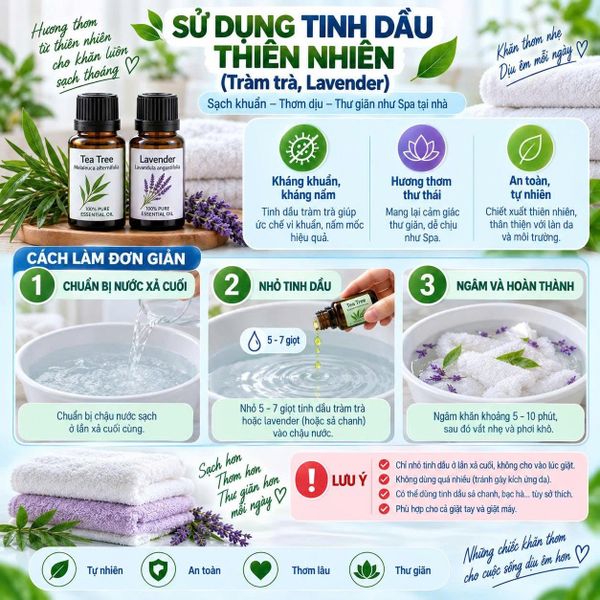 cách khử mùi khăn không cần hóa chất