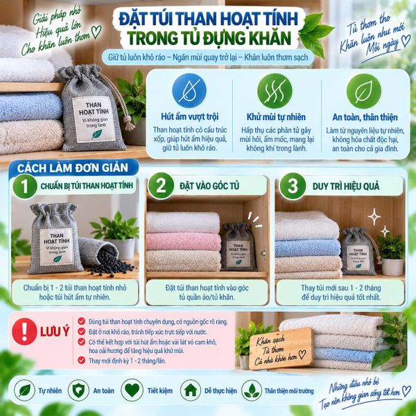 cách khử mùi khăn không cần hóa chất