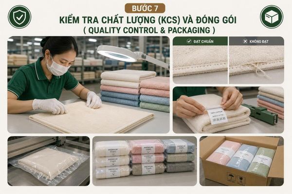 quy trình sản xuất khăn bông