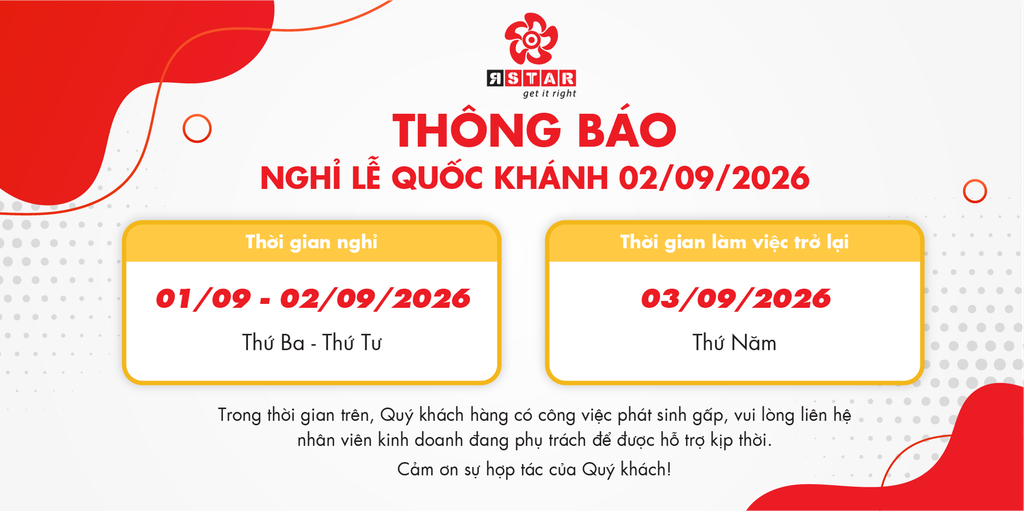 THÔNG BÁO LỊCH NGHỈ LỄ QUỐC KHÁNH 02/09/2026
