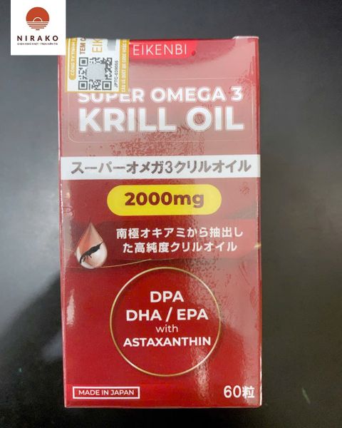 Viên Uống Dầu Nhuyễn Thể Eikenbi Super Omega 3 Krill Oil 2000mg Nhật Bản