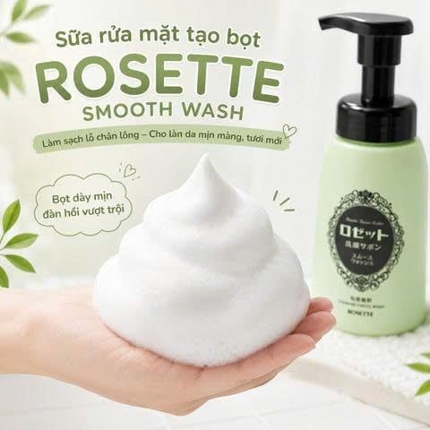 Sữa rửa mặt tạo bọt Rosette Smooth Wash thu nhỏ lỗ chân lông 4901696500651