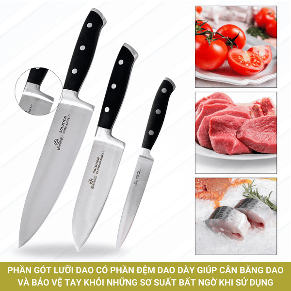 Bộ 03 dao làm bếp Solution series Benchusch