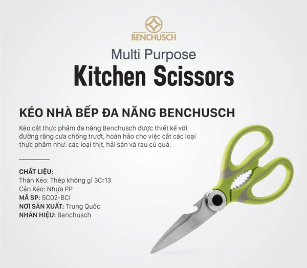 Kéo cắt thực phẩm đa năng Benchusch