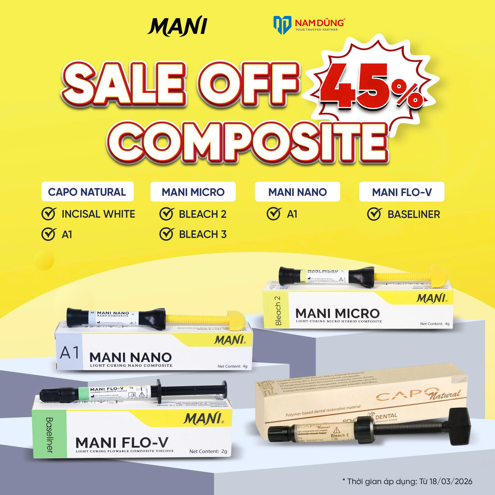SALE OFF 45% | CƠ HỘI SỞ HỮU MANI COMPOSITE VỚI CHI PHÍ TỐI ƯU
