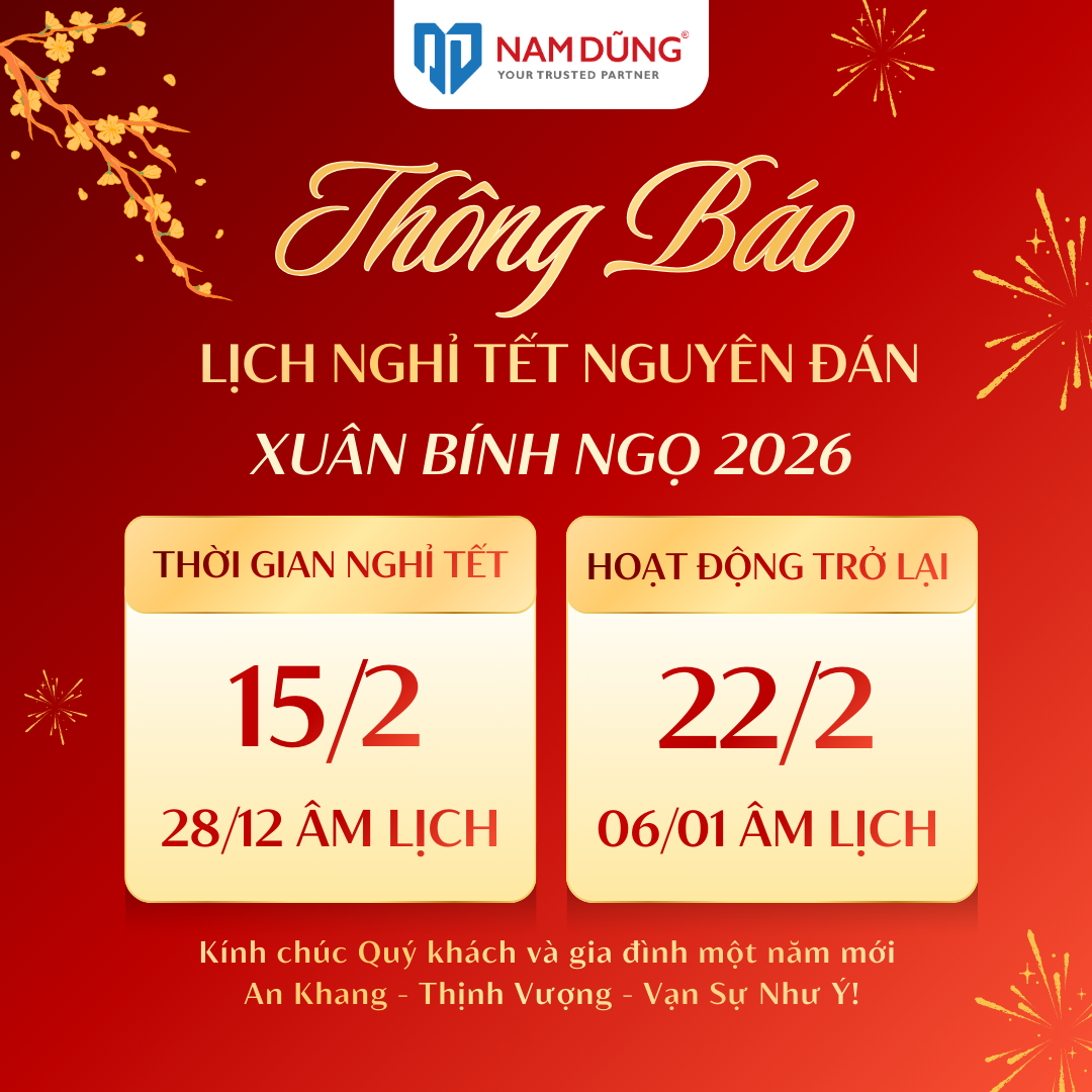 THÔNG BÁO LỊCH NGHỈ TẾT NGUYÊN ĐÁN XUÂN BÍNH NGỌ 2026.