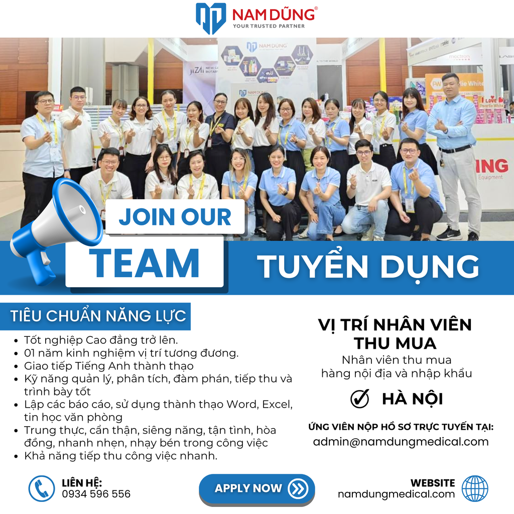 [TUYỂN DỤNG] NAM DŨNG MEDICAL – VỊ TRÍ NHÂN VIÊN THU MUA