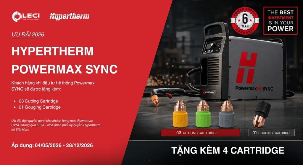 Ưu đãi 2026 | Tặng 3 Cutting Cartridge + 1 Gouging Cartridge khi đầu tư Powermax SYNC