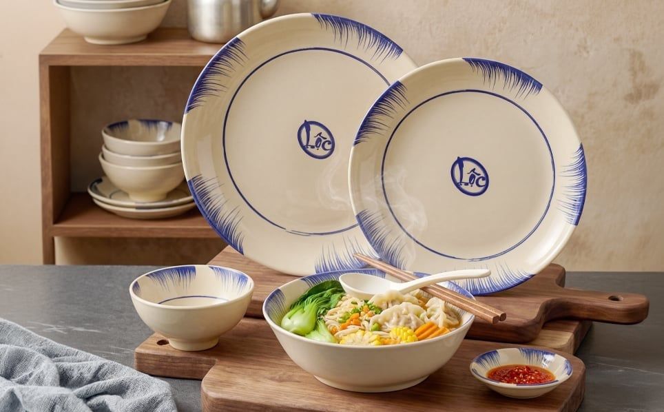 BỘ CHÉN DĨA LỘC LAM
