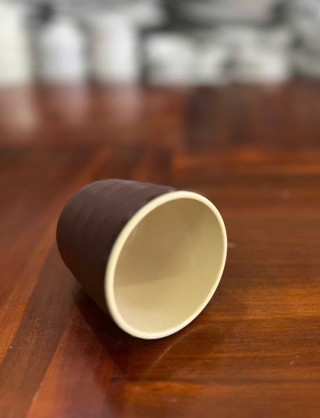 Ly melamine LN02 dáng nhỏ phối hai màu kem nâu