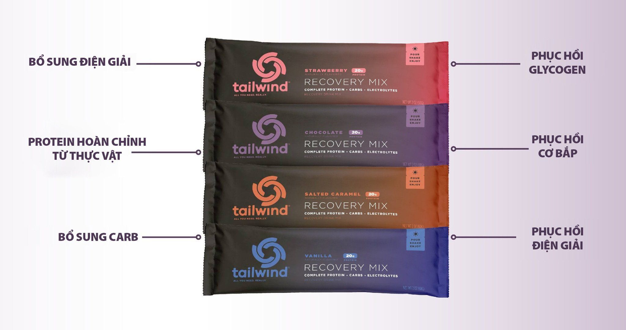 Bột Phục Hồi Sau Khi Tập Tailwind Recovery Mix 60g - 2 mùi