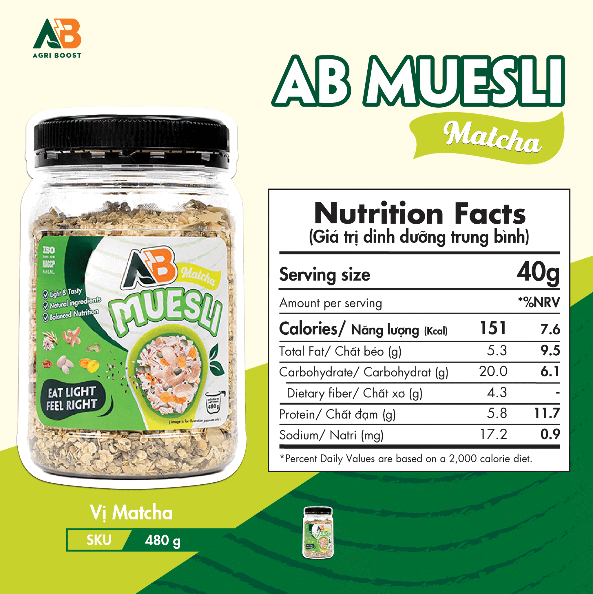 Ngũ Cốc Dinh Dưỡng Muesli Agri Boost