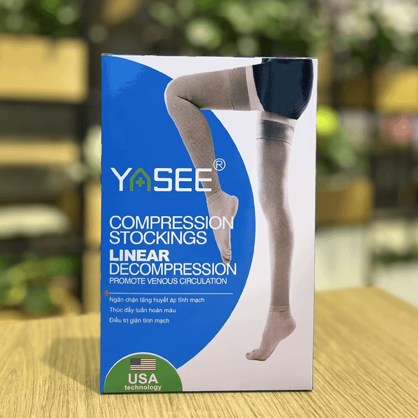 Tất Vớ Đùi Y Khoa Không Bàn Chân Hỗ Trợ Ngăn Ngừa Suy Giãn Tĩnh Mạch Yasee