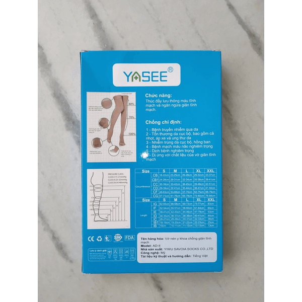 Tất Vớ Đùi Y Khoa Hỗ Trợ Ngăn Ngừa Suy Giãn Tĩnh Mạch Yasee