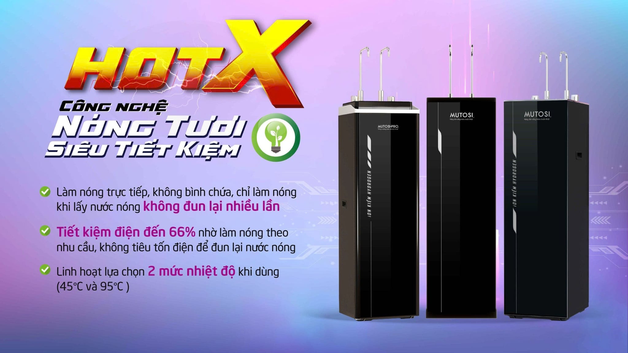 Công Nghệ Nóng Tươi HOTX trên máy lọc nước Mutosi - Đột Phá Nâng Tầm Sống Khỏe