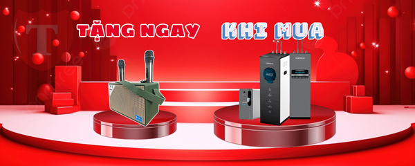 Tặng ngay Loa Xách Tay Karaoke + 2 mic không dây khi mua Lọc Nước