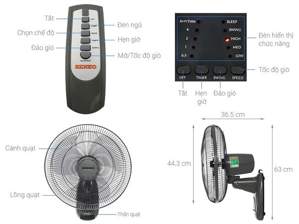 Quạt treo Senko TR1628