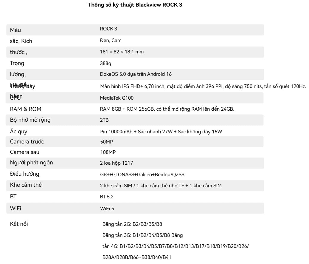 Blackview Rock 3 - SaiGonphone.Com