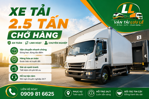 Cho thuê xe tải 2.5 tấn chở hàng: Giá rẻ, chất lượng cao
