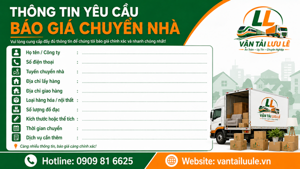 bảng giá cước chuyển nhà trọn gói