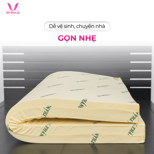 Nệm cao su non Thắng Lợi gọn nhẹ dễ di chuyển