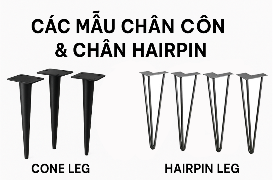 Concept Nội Thất Bàn Ghế Đơn Giản - Tinh Tế Với Các Mẫu Chân Côn - Chân Hairpin – Nhận Thiết Kế Theo Yêu Cầu