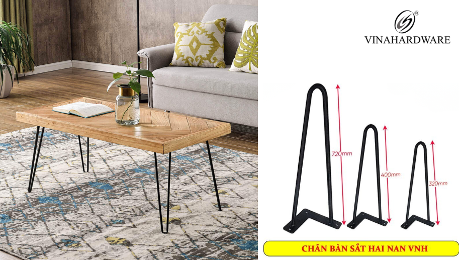 Chân Sắt Hairpin Sơn Tĩnh Điện – Mẫu Chân Hairpin 2 Nan, 3 Nan Bền Đẹp Chuẩn Chất Lượng