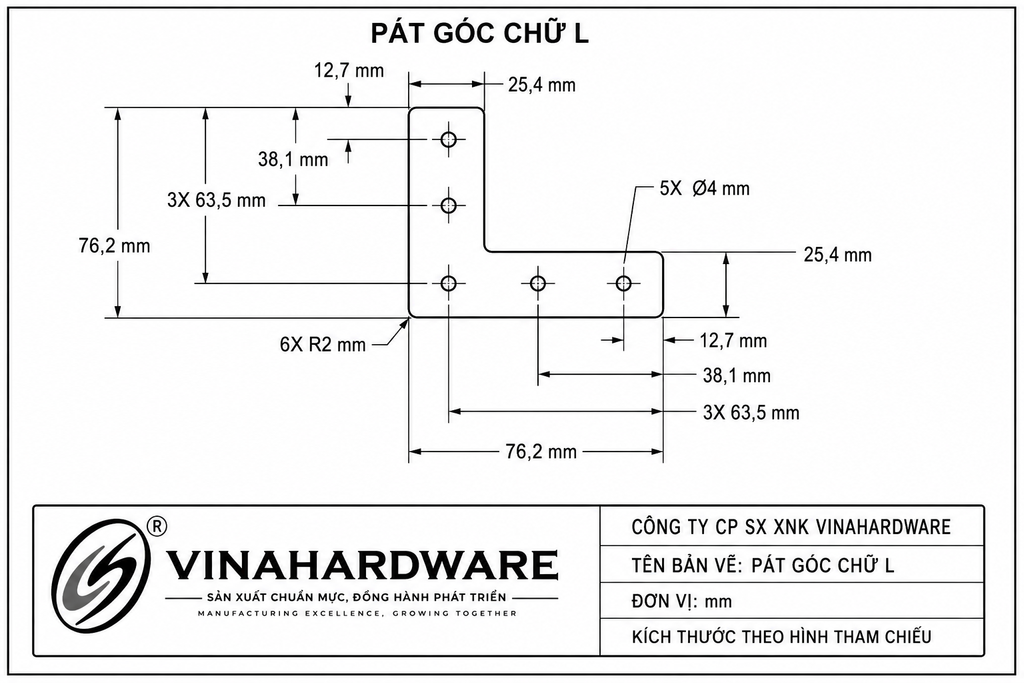 Pát sắt ke vuông Vinahardware