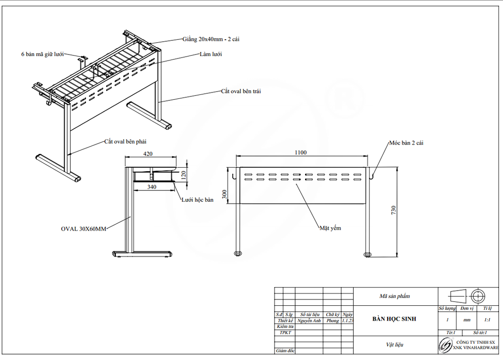 Ứng dụng pát móc vào bàn học sinh sinh viên Vinahardware