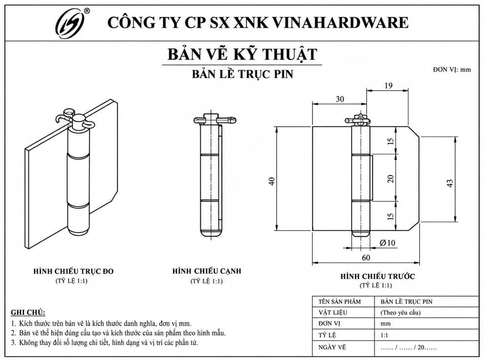 Bản lề lá thùng xe