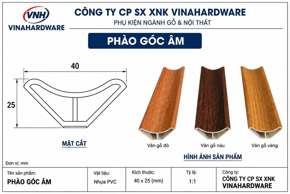 Phào góc âm
