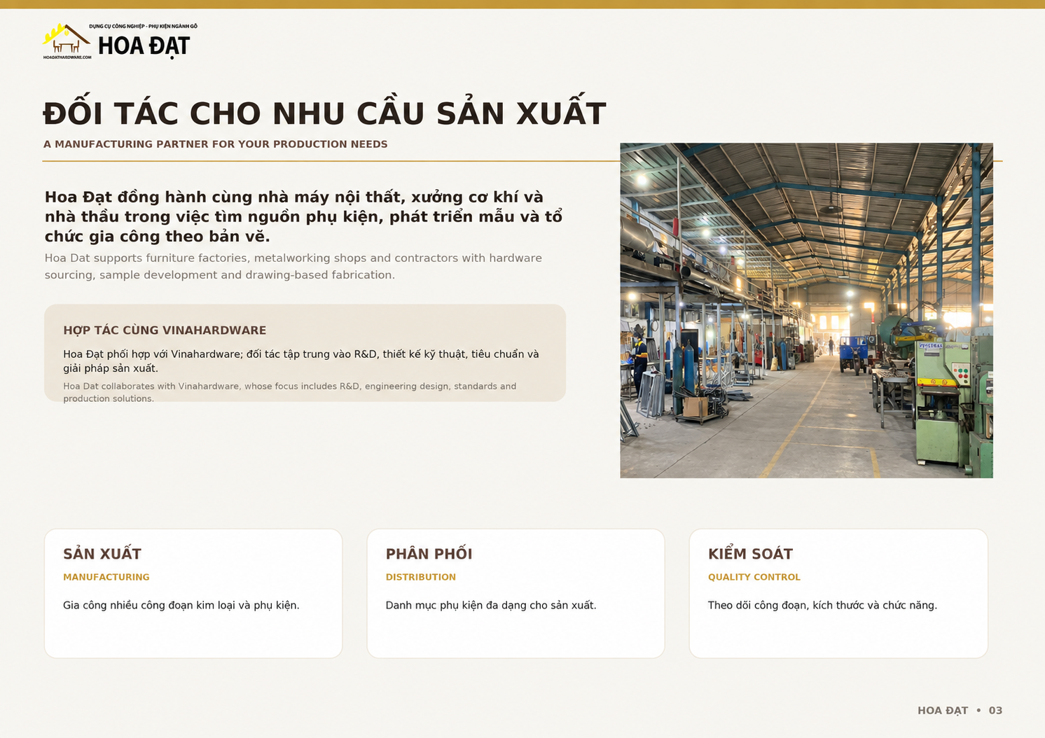 Năng lực sản xuất Hoa Đạt