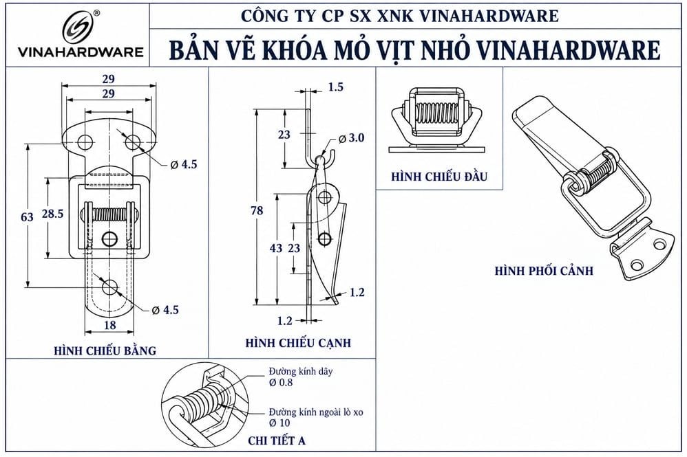 Khóa mỏ vịt nhỏ