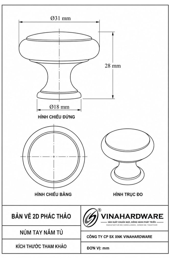 Núm tay nắm tủ Vinahardware