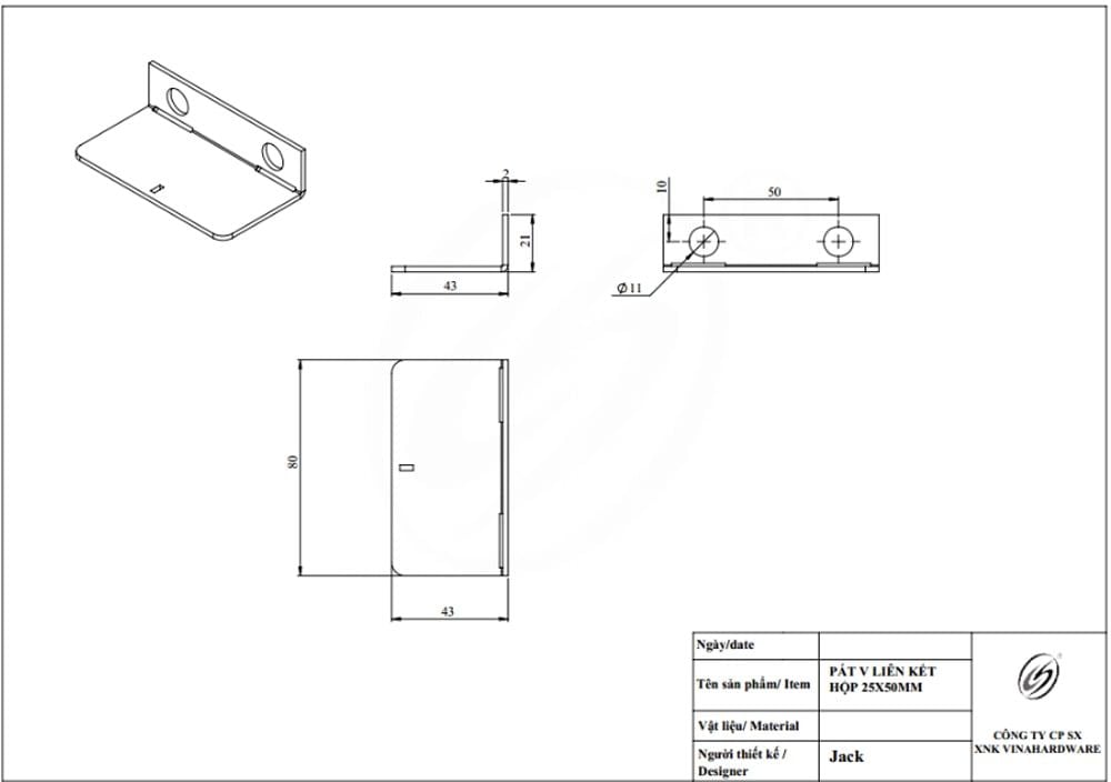 Pát sắt liên kết hộp 20x40mm